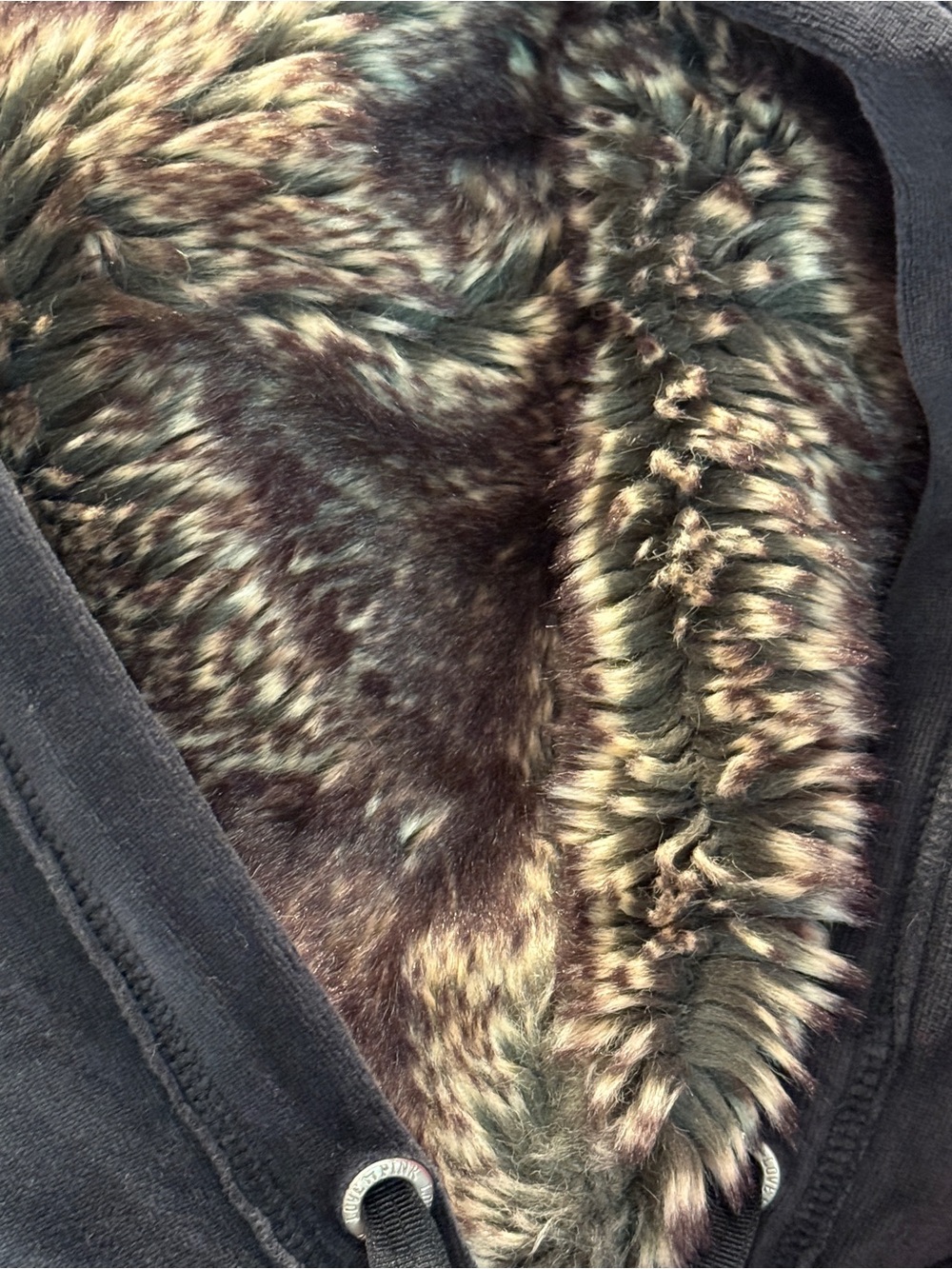 Y2K Pink Velour Full Zip Fur Hoodie Jacket - Picture 6 of 8